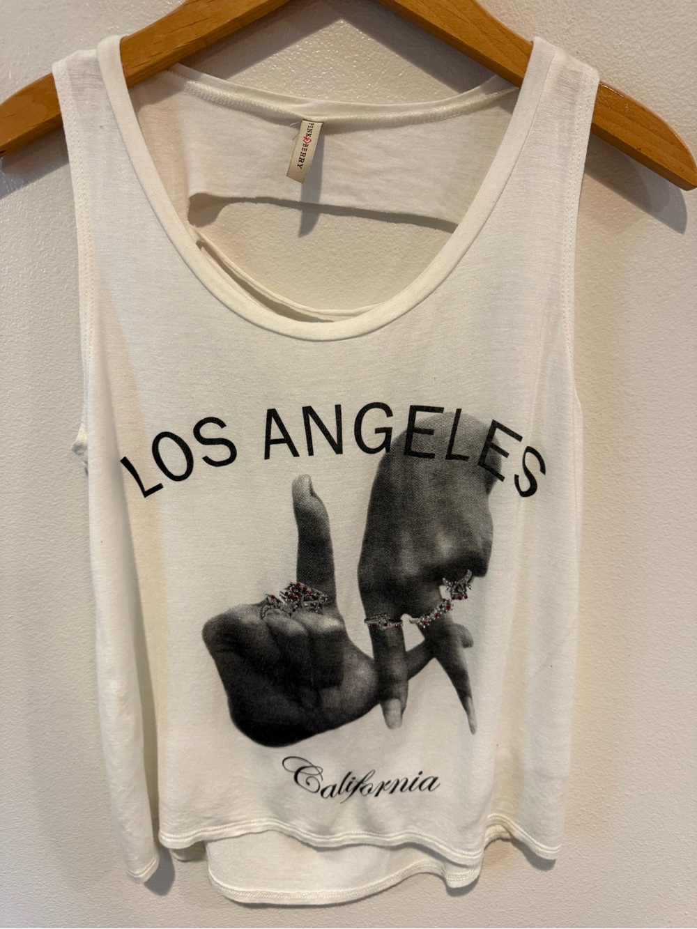 PINK Victoria's Secret White Los Angeles Graphic Tank